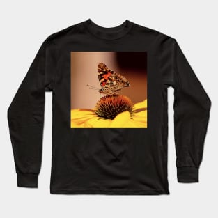 Butterfly Blooming Flower Long Sleeve T-Shirt